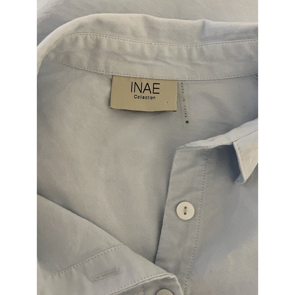 Inae Collection Blue Poplin Shirtdress Medium EUC - Picture 5 of 8
